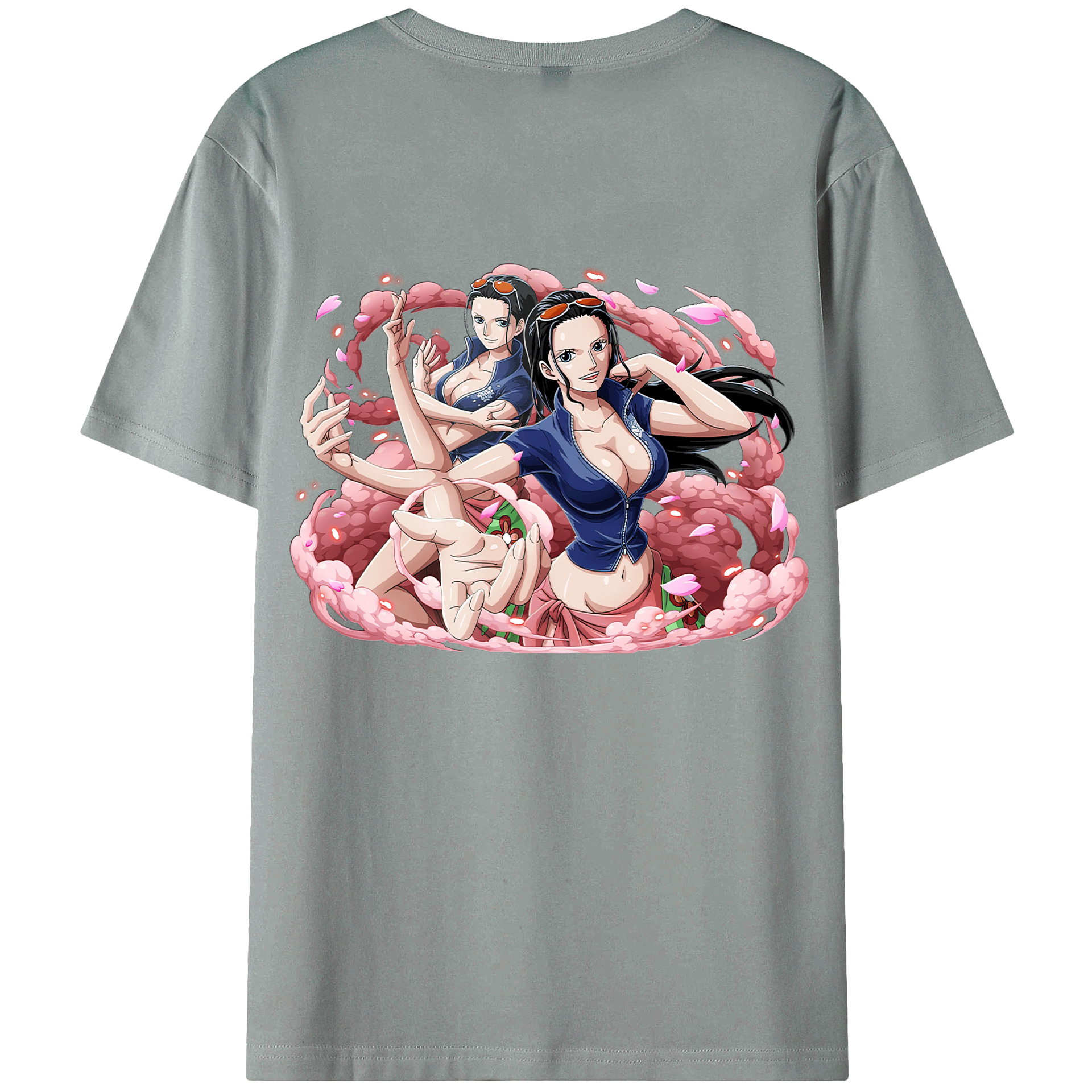 ワンピース ニコ・ロビン ONE PIECE Nico Robin 綿100％ メンズ半袖Tシャツ（バックプリント） 通気性